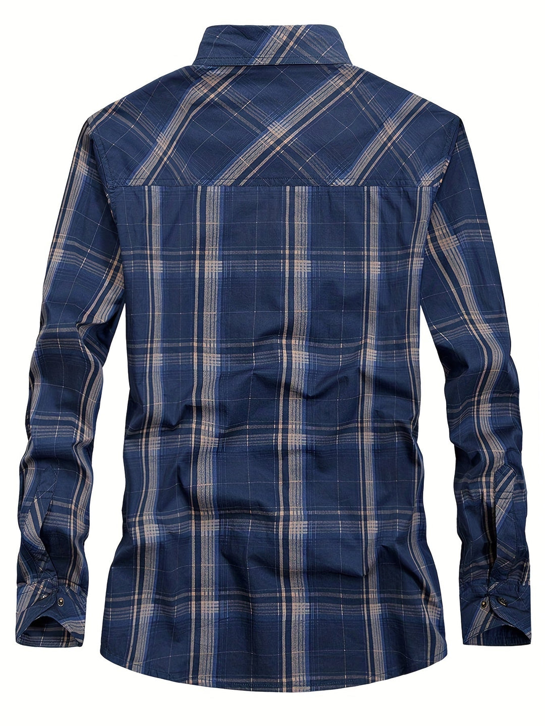 Thimos - Camicia a Maniche Lunghe in Tessuto Scozzese con Tasche Multiplu