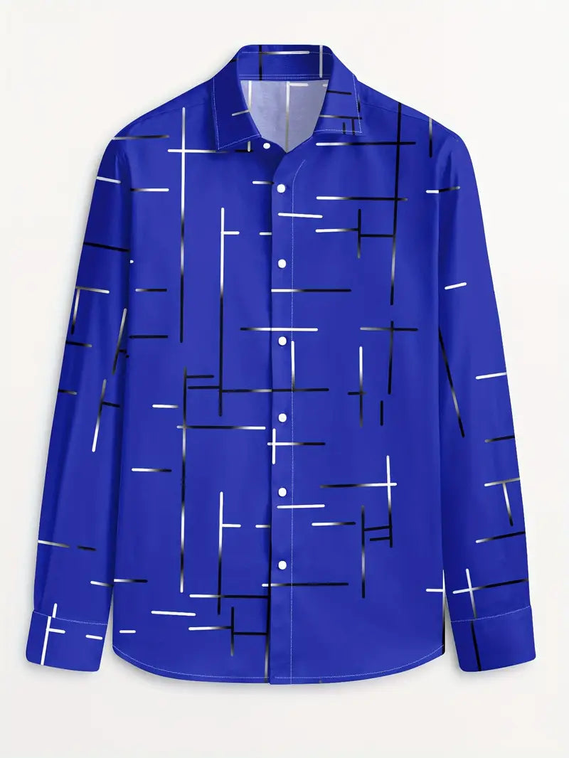 Nerio - Camicia a Maniche Lunghe Con Stampa Geometrica