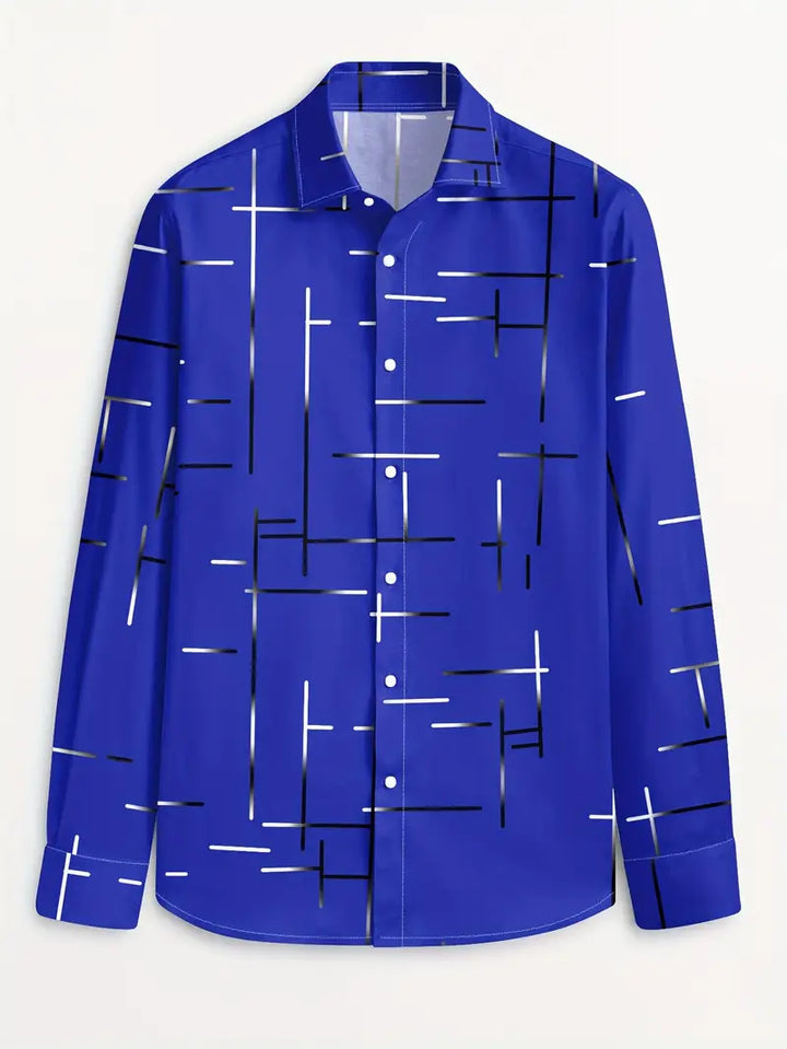 Nerio - Camicia a Maniche Lunghe Con Stampa Geometrica