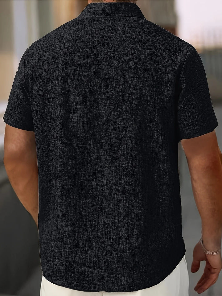 Dwight - Camicia Leggera In Misto Lino A Maniche Corte