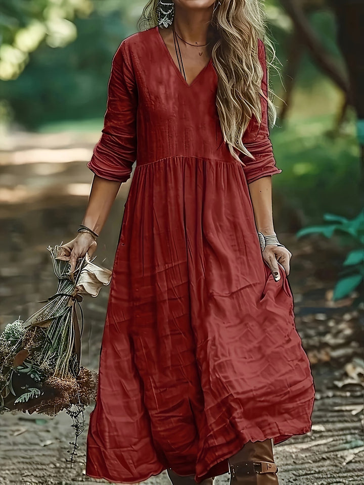 Shirron - Abito Lungo Alla Moda Con Scollo a V