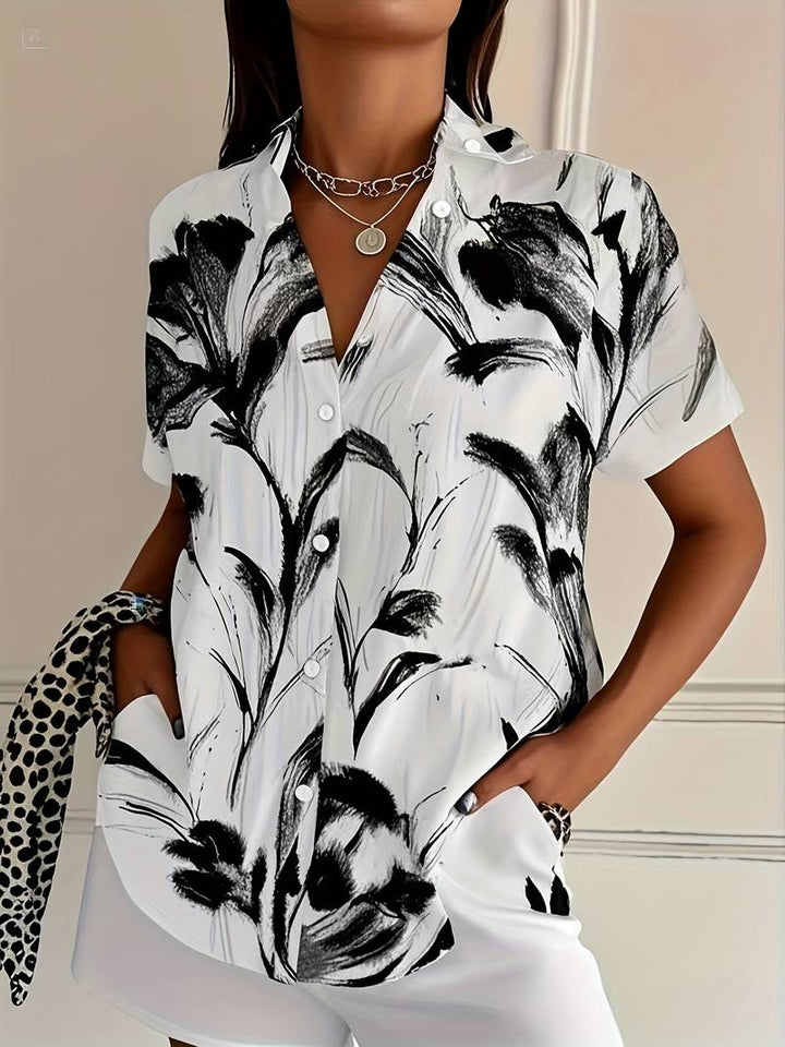 Ayalit - Camicia Stampata Alla Moda a Maniche Corte
