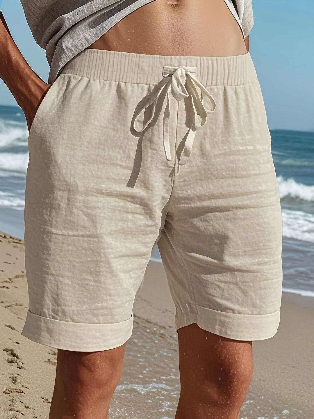 Callan - Pantaloncini Casual In Lino Con Tasca