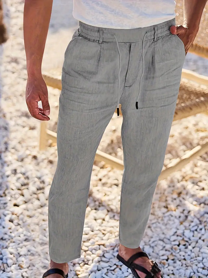 Nichols - Pantaloni Larghi In Lino Con Coulisse