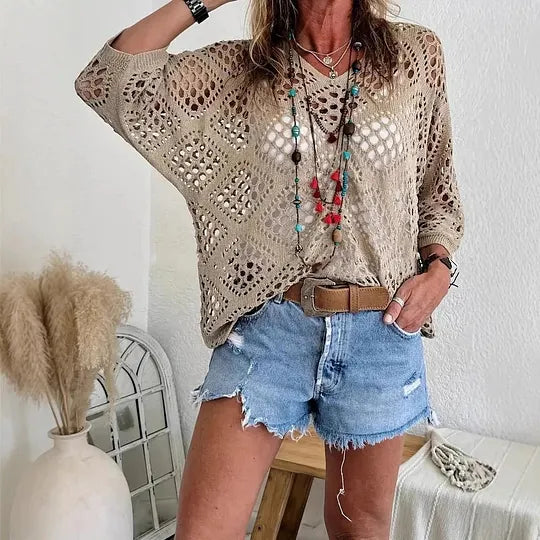 Raissa - Top a Maglia Con Scollo a V