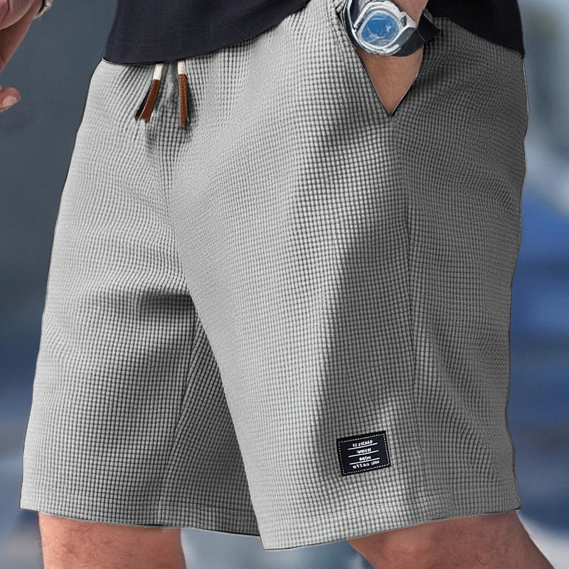 Buntham - Pantaloncini casual con Coulisse e Trama a nido d'ape
