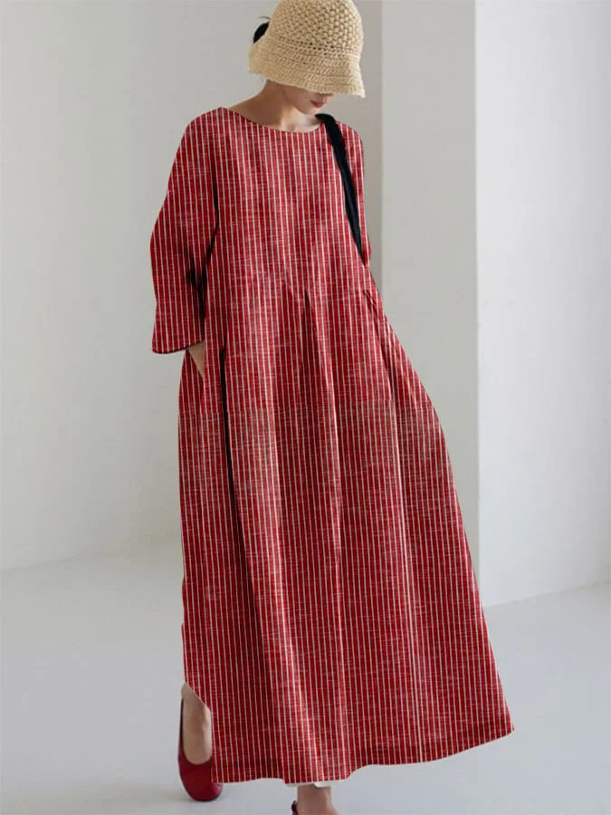 Olivia – Abito Vintage a Righe e Vestibilità Morbida