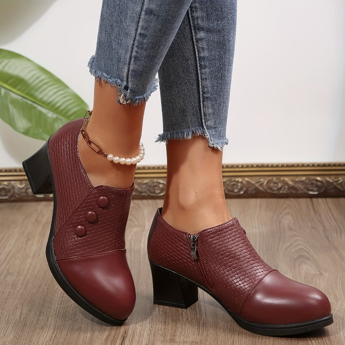 Sunchica - Comode Scarpe Con Tacco E Cerniera