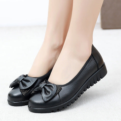 Nesiya - Ballerine con Fiocco e Suola Spessa a Scanalature