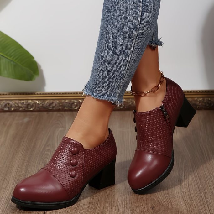 Sunchica - Comode Scarpe Con Tacco E Cerniera
