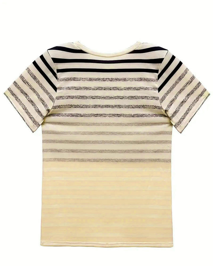 Kellie - T-Shirt A Righe Girocollo E Maniche Corte