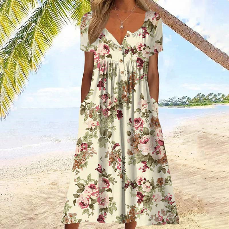 Aliyeen - Abito Con Stampa Floreale Vintage
