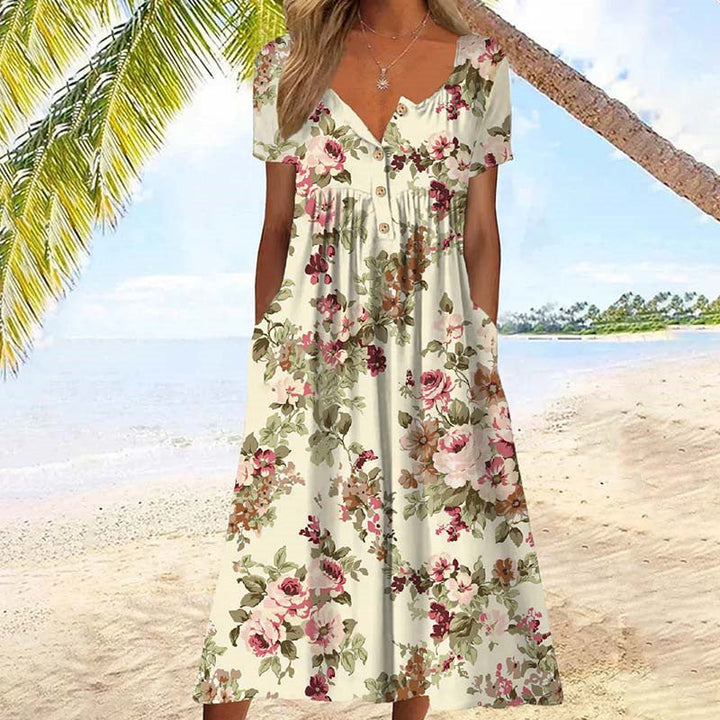 Aliyeen - Abito Con Stampa Floreale Vintage