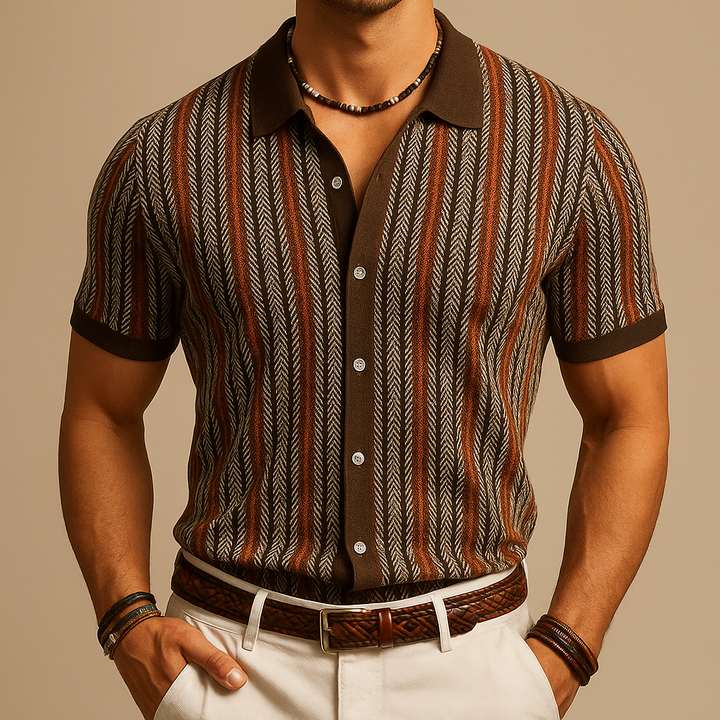 Stark - Elegante Camicia a Maniche Corte Con Bottoni