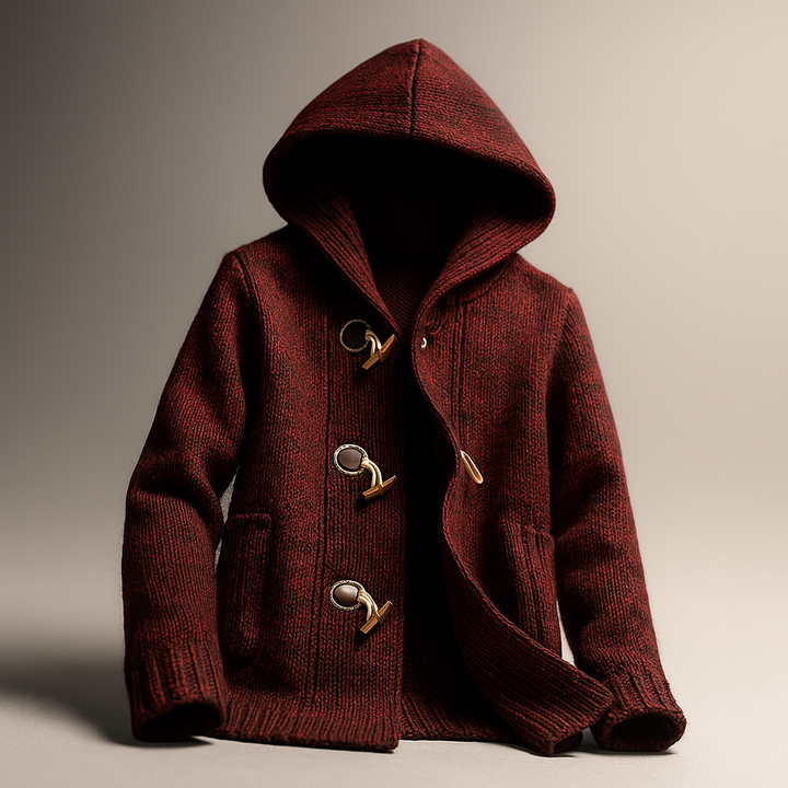 Lindon - Felpa Con Cappuccio Lavorata a Maglia Con Chiusura a Toggle