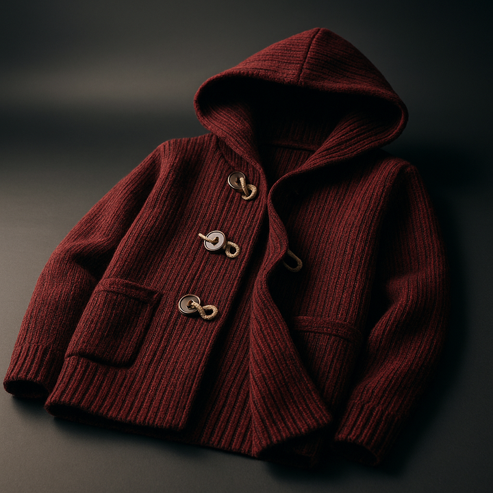 Lindon - Felpa Con Cappuccio Lavorata a Maglia Con Chiusura a Toggle