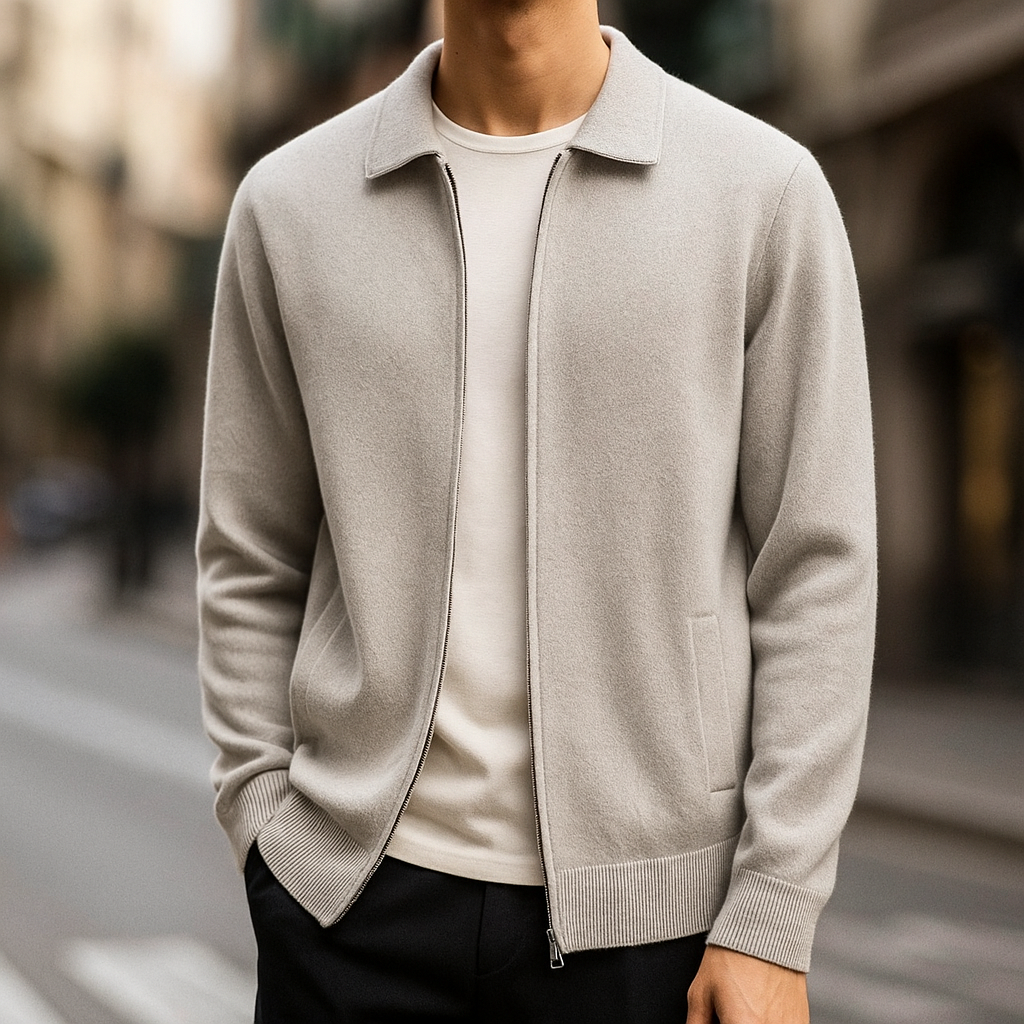 Quinton - Cardigan In Cashmere Con Cerniera