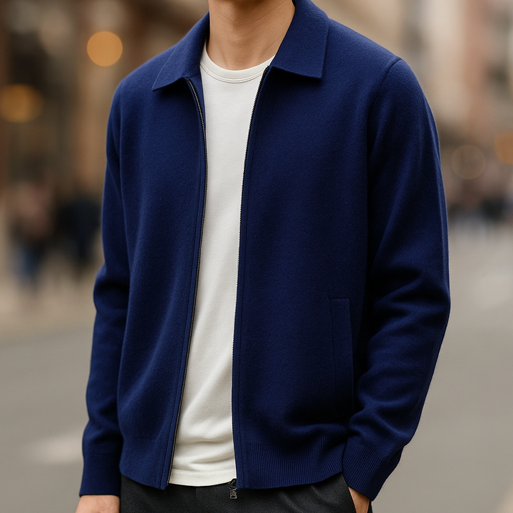 Quinton - Cardigan In Cashmere Con Cerniera