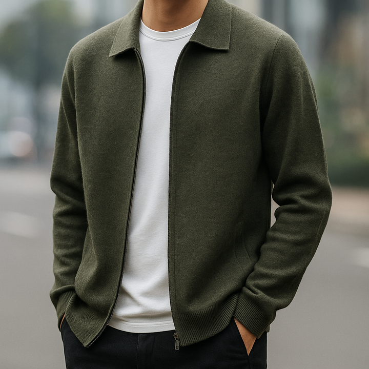 Quinton - Cardigan In Cashmere Con Cerniera