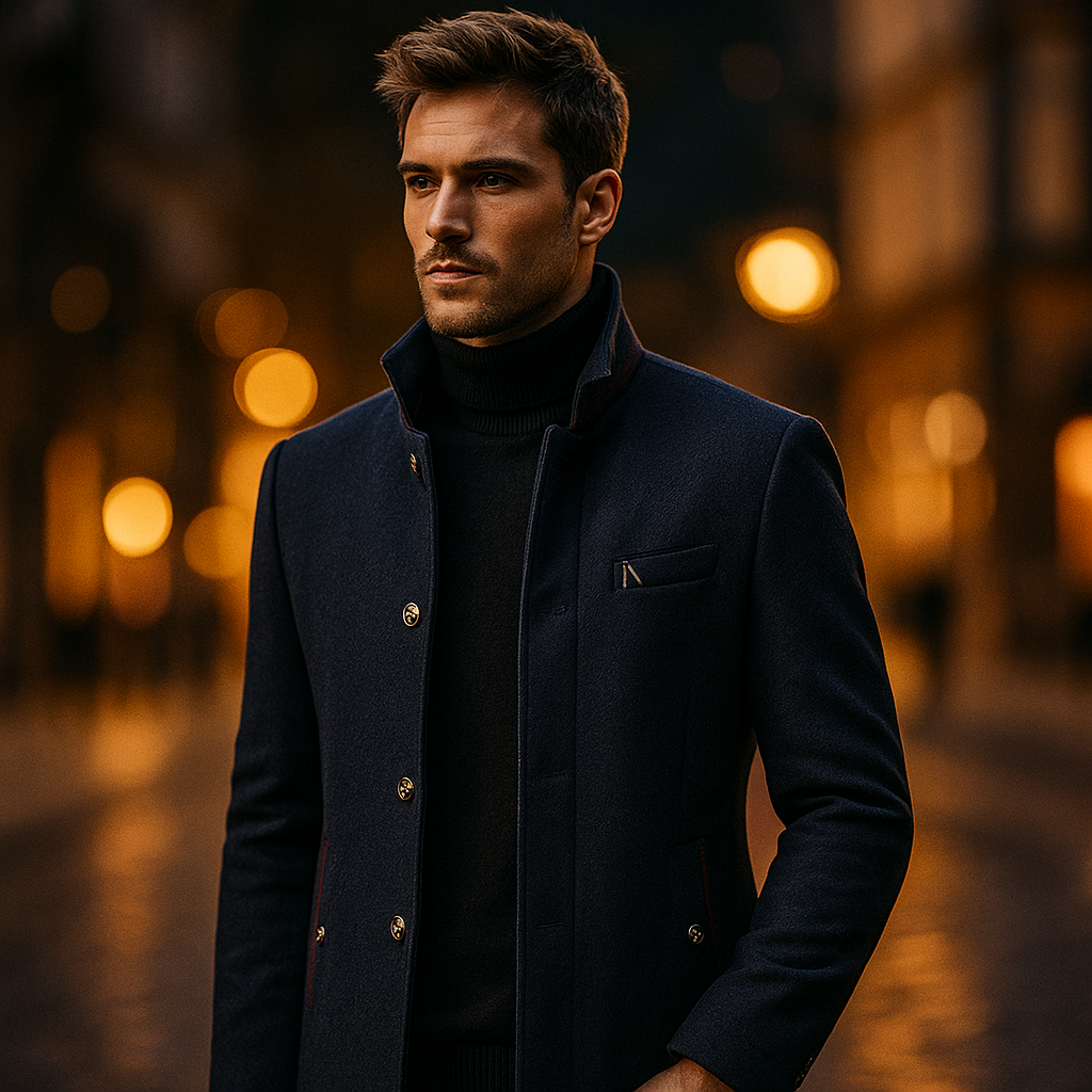 Maldini – Elegante Cappotto In Lana Con Bottoni Sul Davanti