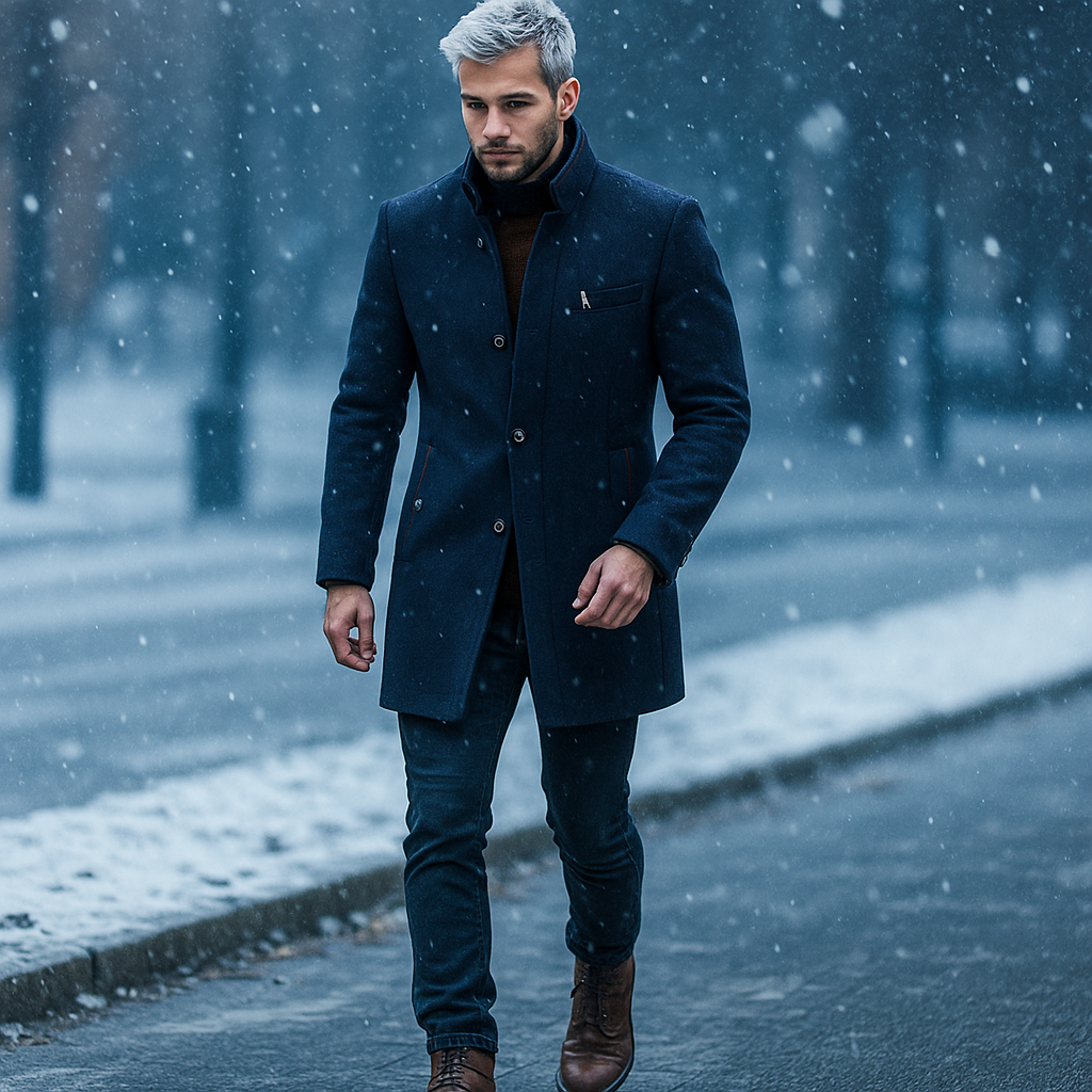 Maldini – Elegante Cappotto In Lana Con Bottoni Sul Davanti