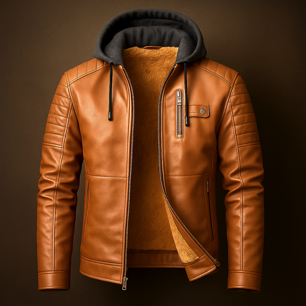 Glendon - Elegante Giacca in Pelle con Cappuccio
