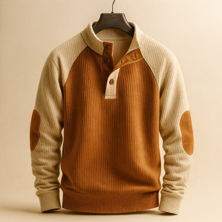 Raziel - Camicia Casual a Maniche Lunghe in Maglia Con Collo Alto
