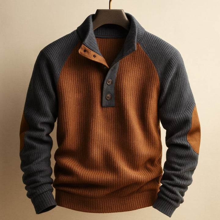 Raziel - Camicia Casual a Maniche Lunghe in Maglia Con Collo Alto
