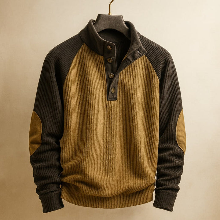 Raziel - Camicia Casual a Maniche Lunghe in Maglia Con Collo Alto