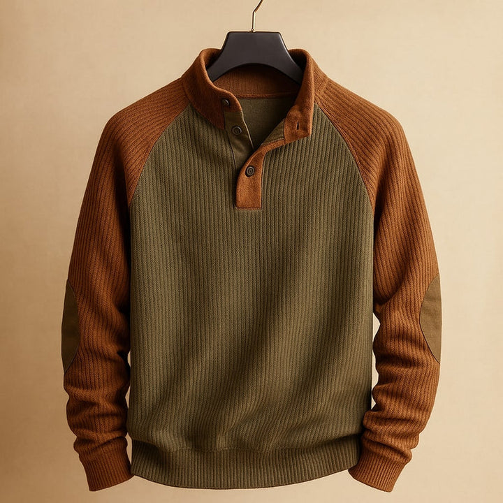 Raziel - Camicia Casual a Maniche Lunghe in Maglia Con Collo Alto