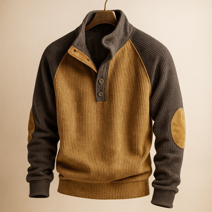 Raziel - Camicia Casual a Maniche Lunghe in Maglia Con Collo Alto