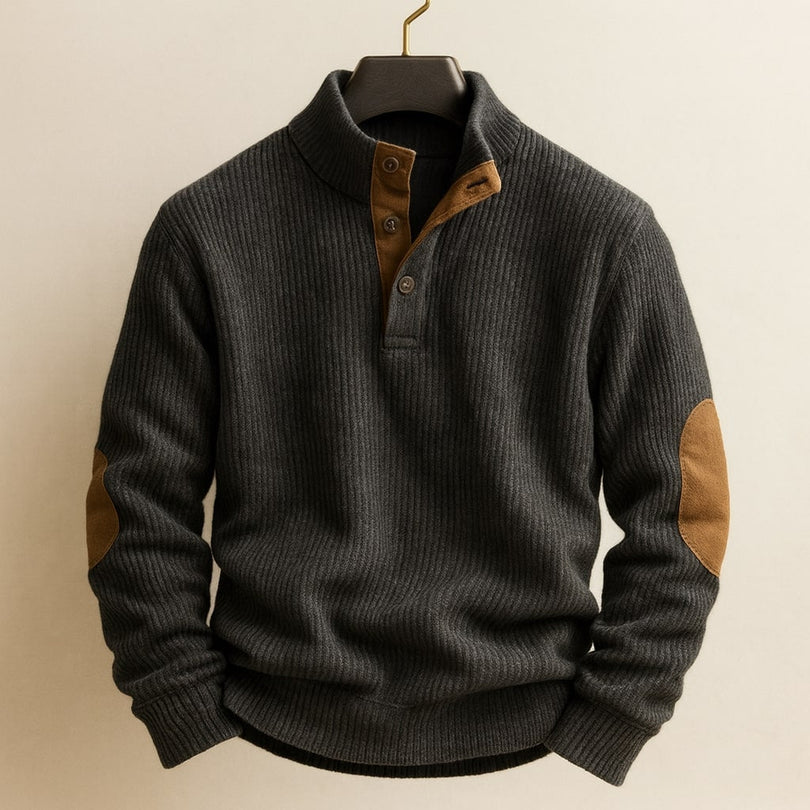 Raziel - Camicia Casual a Maniche Lunghe in Maglia Con Collo Alto
