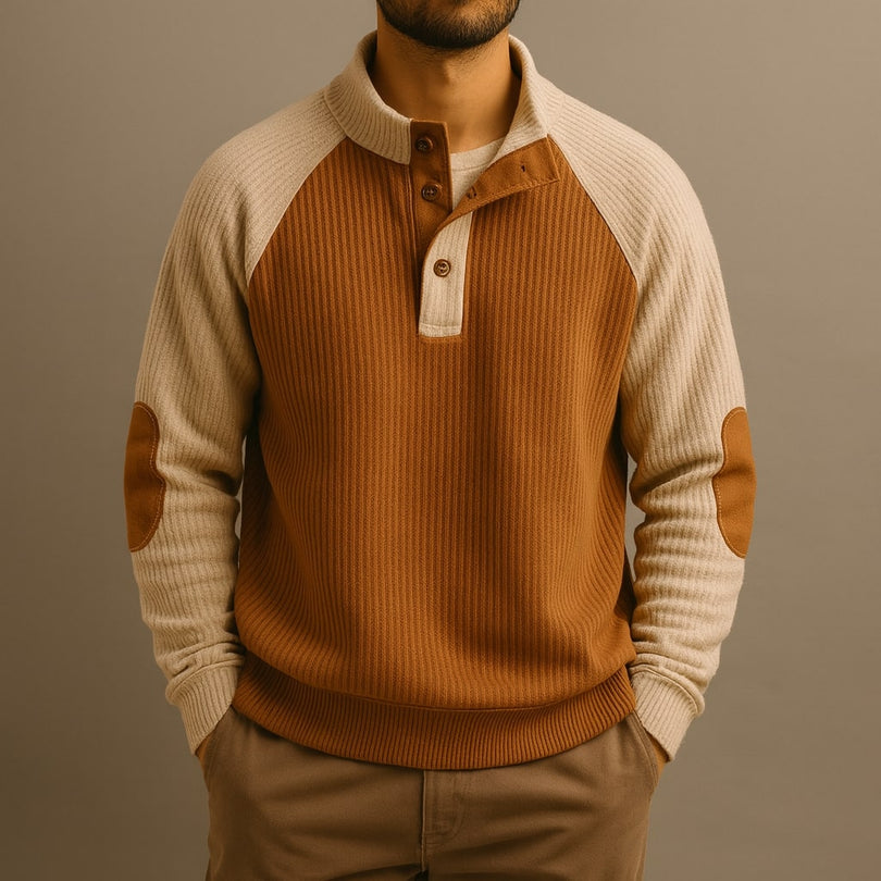 Raziel - Camicia Casual a Maniche Lunghe in Maglia Con Collo Alto