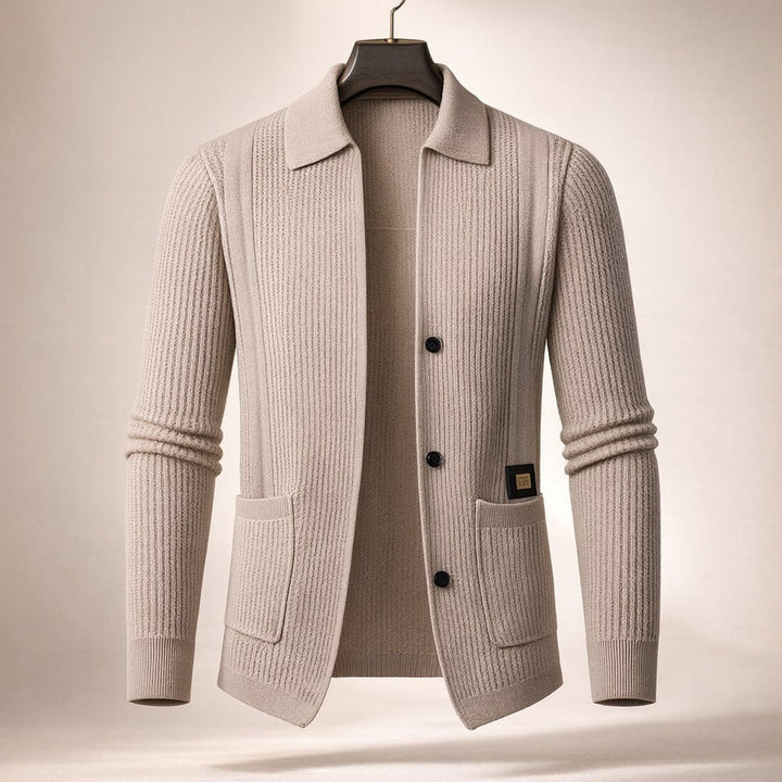Nawed - Cardiigan Slim Fit Con Revers in Maglia