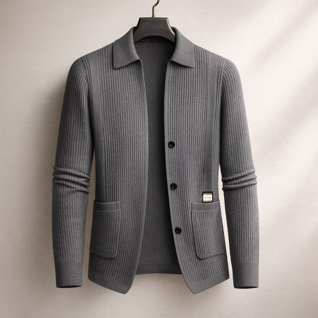 Nawed - Cardiigan Slim Fit Con Revers in Maglia