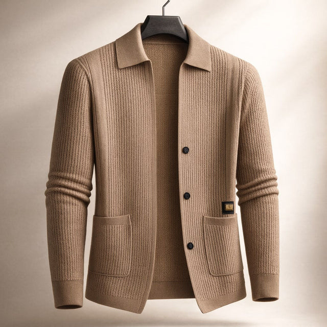 Nawed - Cardiigan Slim Fit Con Revers in Maglia