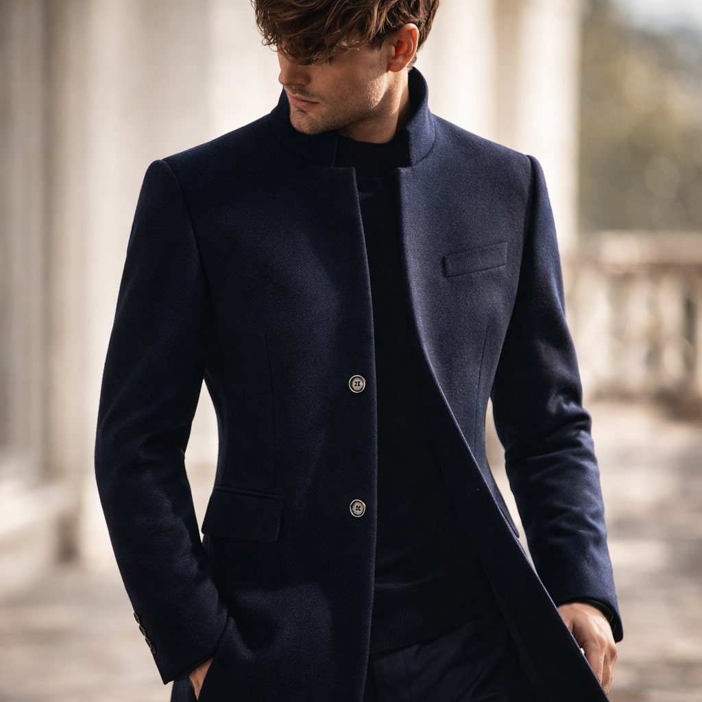 Dusko - Cappotto Con Collo Alto e Bottoni