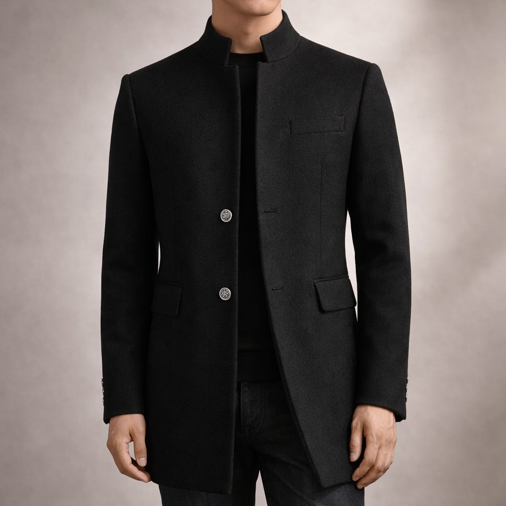 Dusko - Cappotto Con Collo Alto e Bottoni