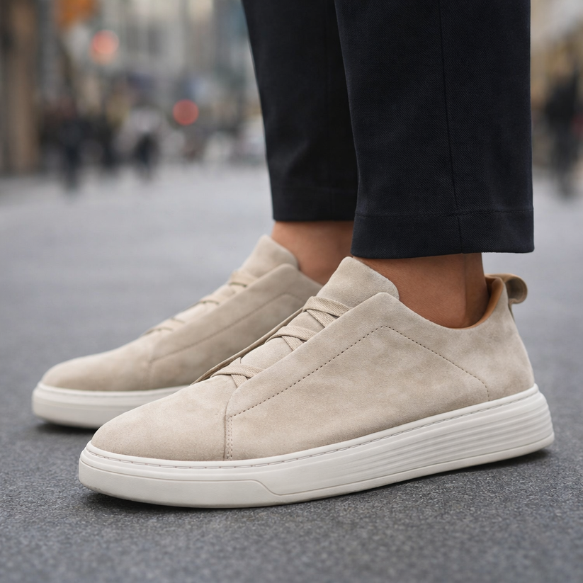 Derek - Elegante Scarpa Da Ginnastica In Pelle Scamosciata