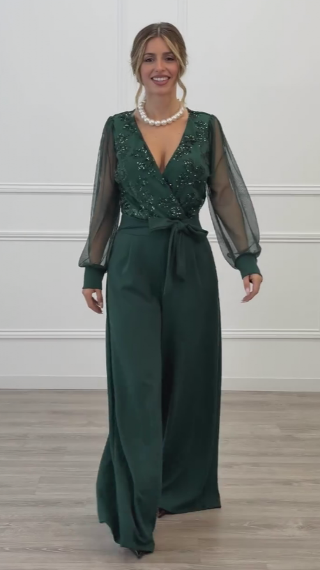 Meira - Tuta Con Maniche Lunghe in Maglia Decorata