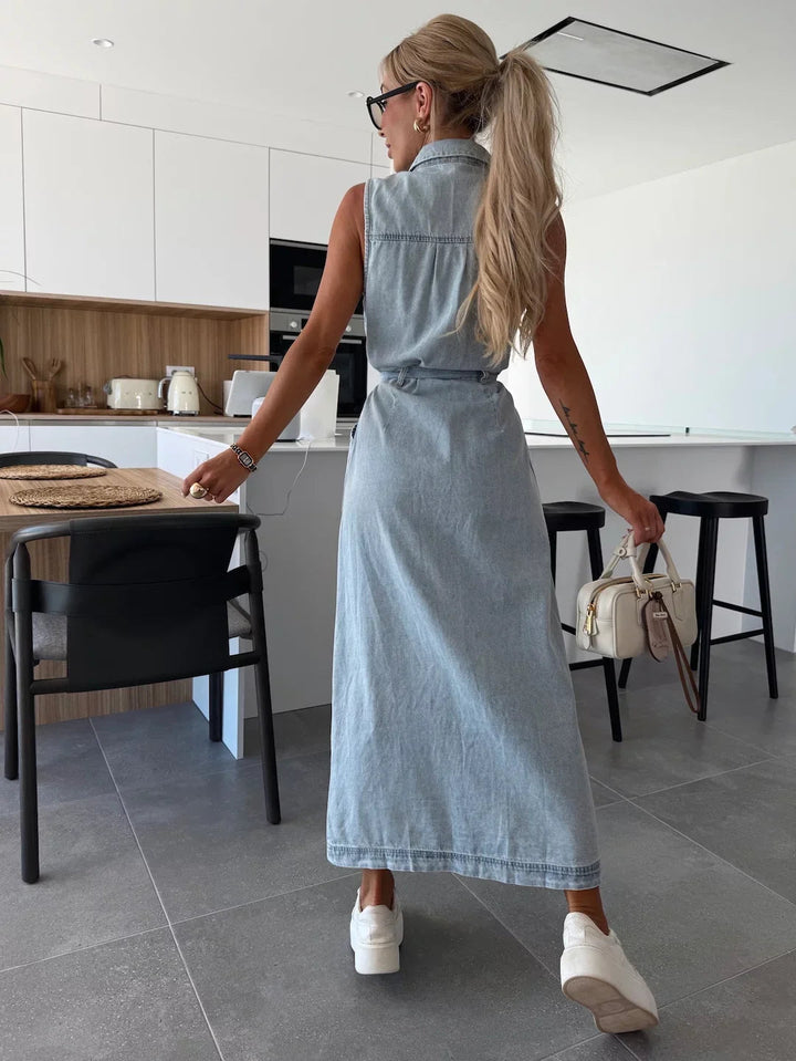 Jacinta - Elegante Abito Lungo Con Tasche