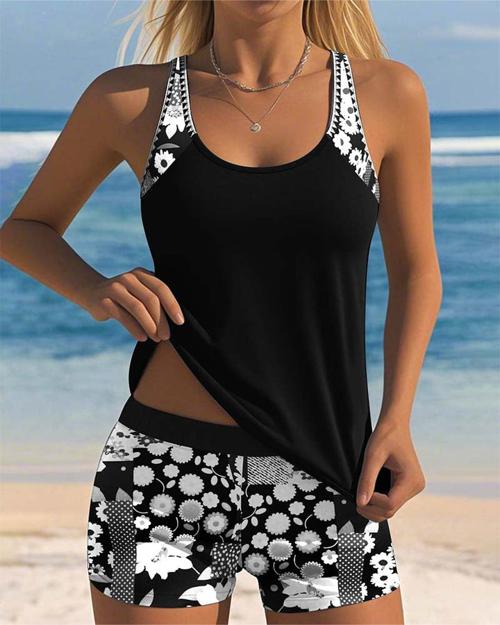 Maritta - Costume Da Bagno Stampato In Lino