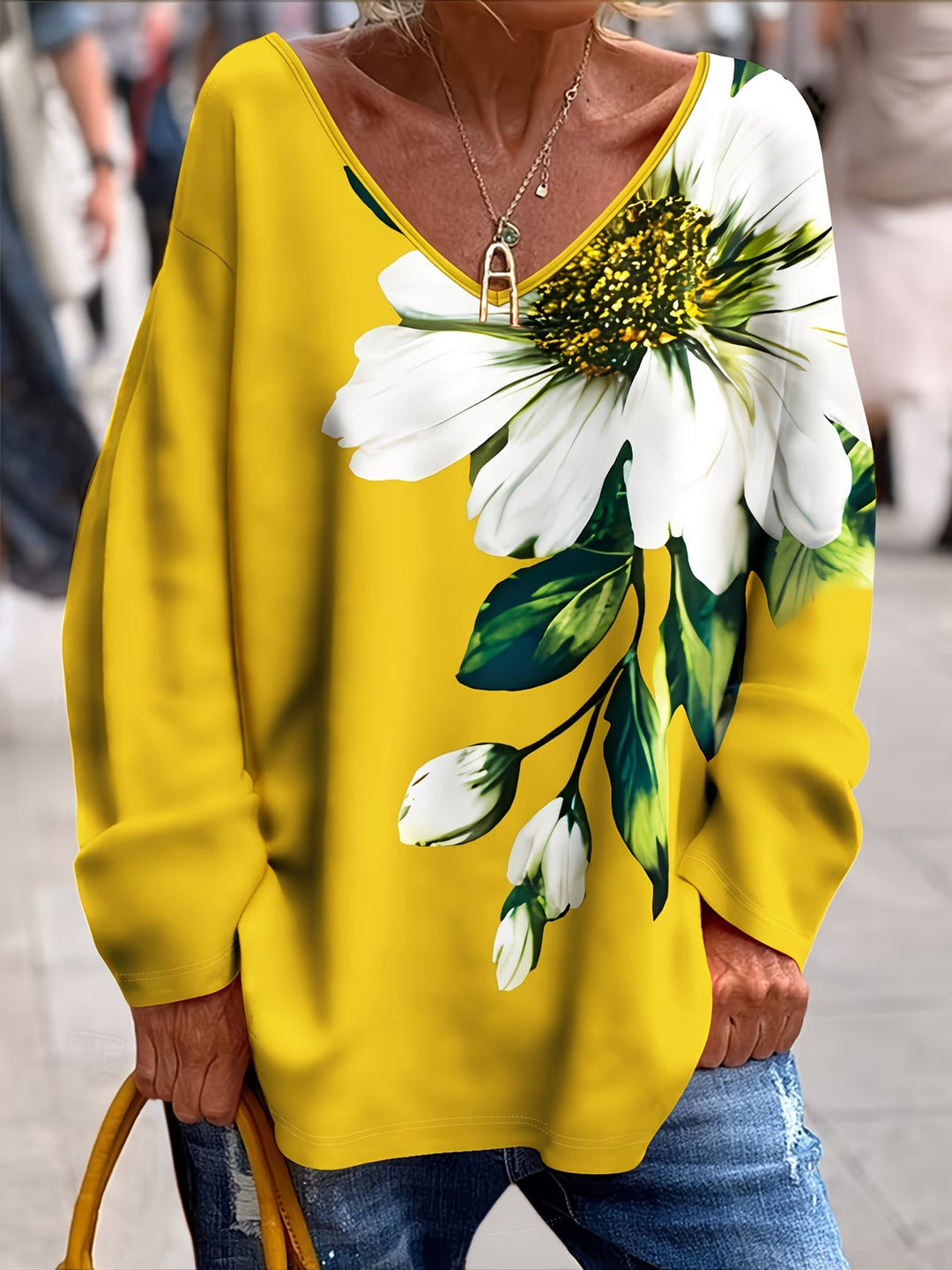 Daphna - Maglietta Oversize Con Stampa Floreale