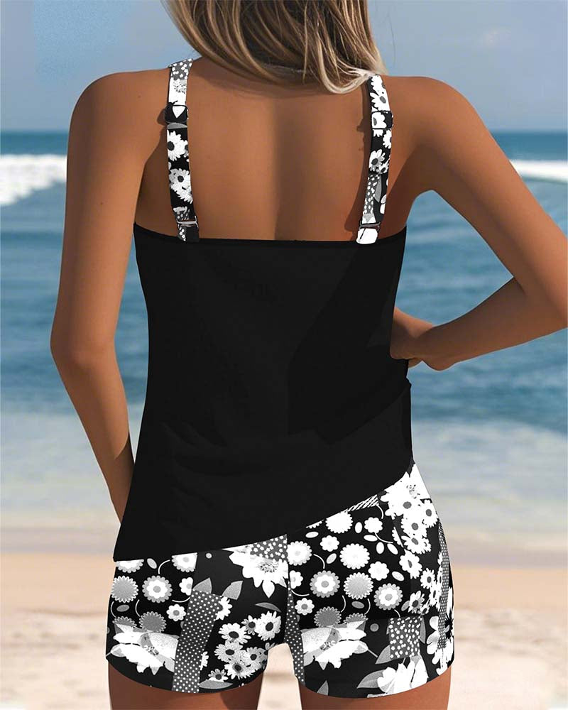Maritta - Costume Da Bagno Stampato In Lino