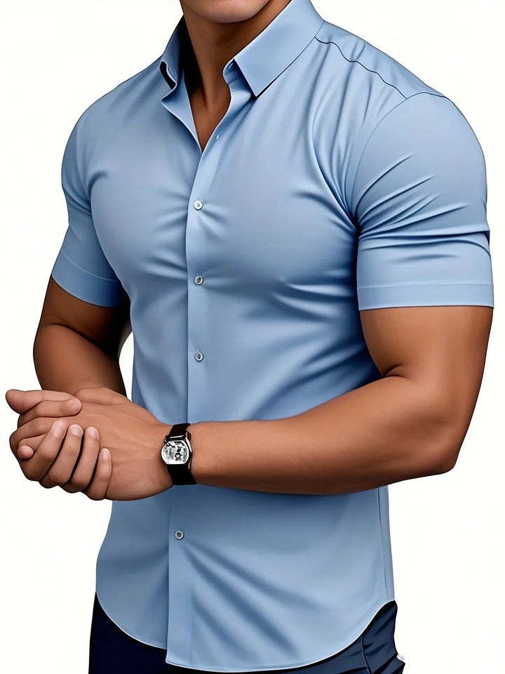 Ezra - Elegante Camicia Vestibilità Aderente Con Bottoni
