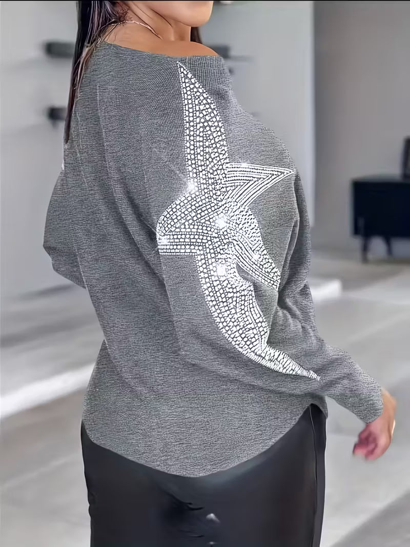 Bernardino - Elegante Maglione a Maniche Lunghe Con Stampa a Stelle