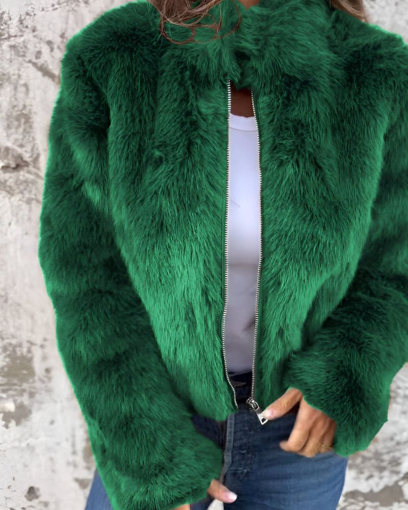 Arbel - Elegante Giacca Con Collo Alto in Pelliccia