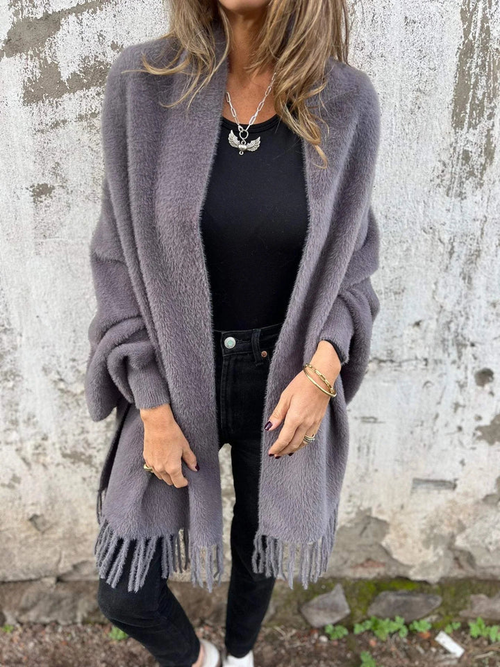 Ellyse - Cappotto Con Frange e Maniche Lunghe