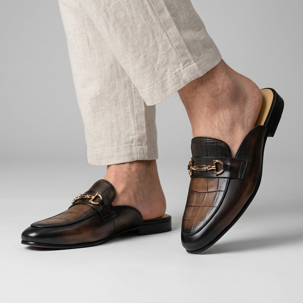 Idris - Scarpe in Pelle Con Tallone Scoperto