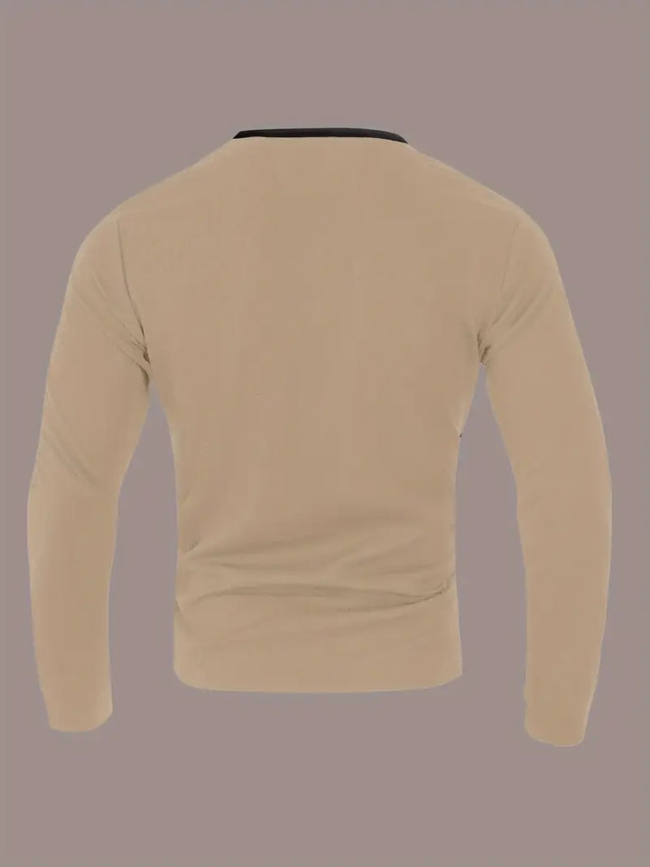 Kyran - Camicia Henley A Maniche Lunghe Con Motivo A Nido d'Ape